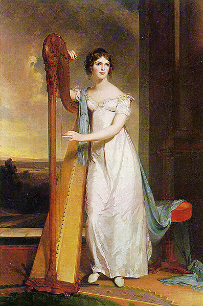 Eliza Ridgely with a Harp